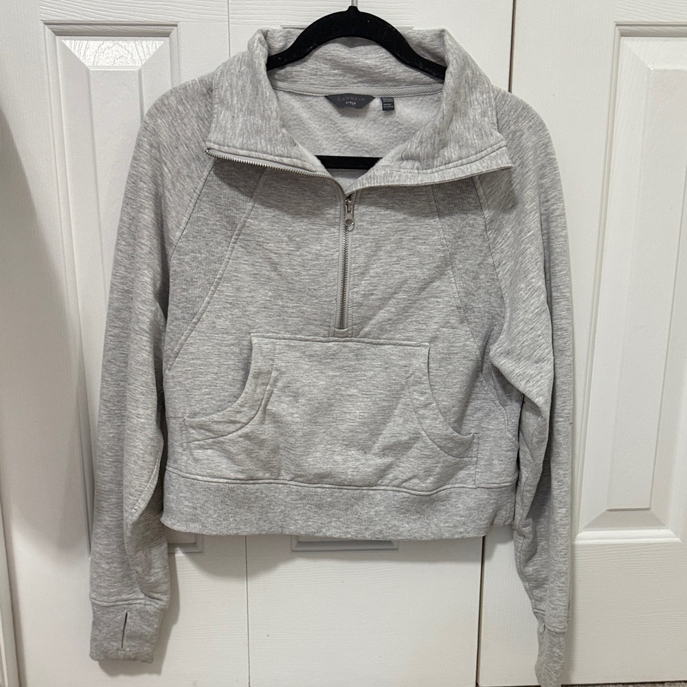 Gray Quarter-Zip Women's Sweater